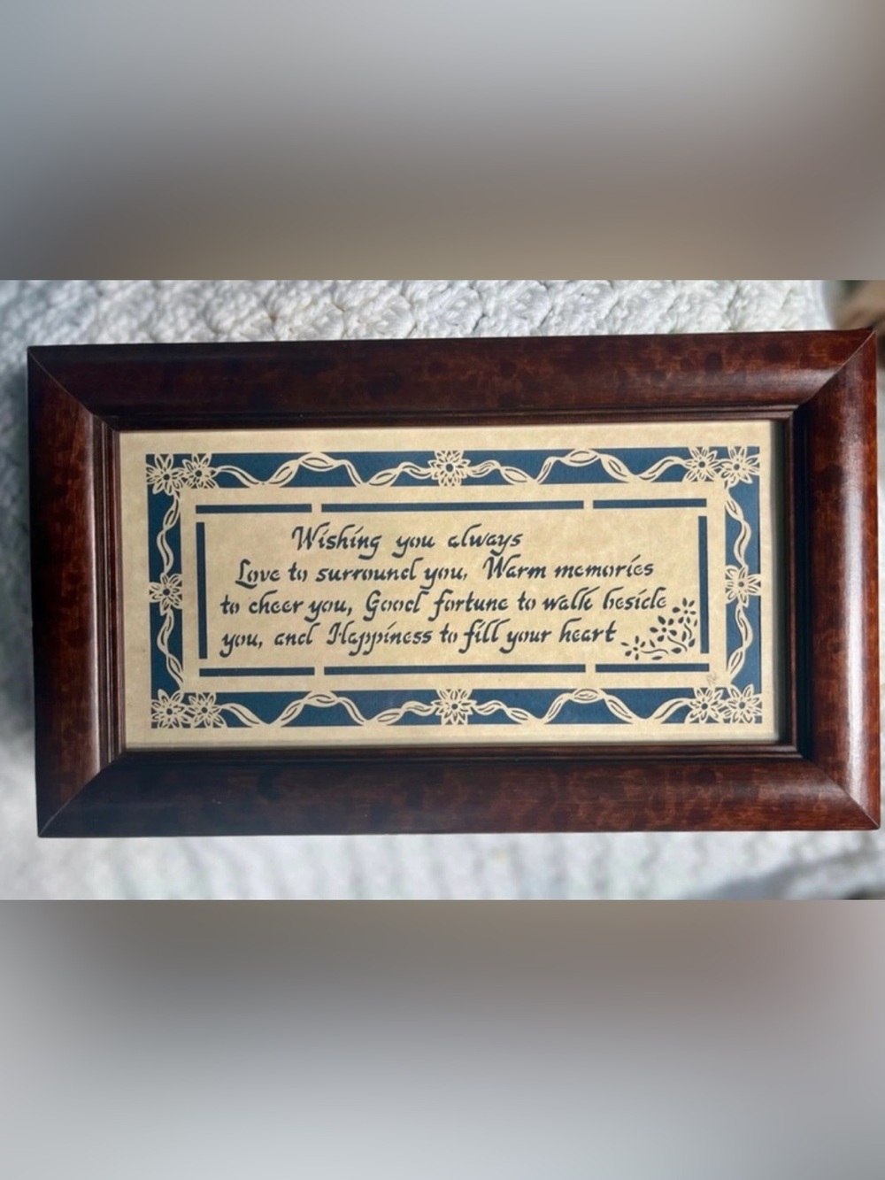 Scherenschnitte Scissor Cut Wishing You Love Framed & Signed Regina
Walters 1990